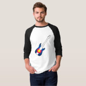 Colorado vlag gitaar mannen reglan shirt (Voorkant volledig)