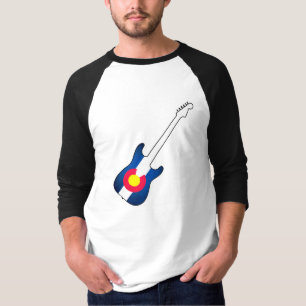 Colorado vlag gitaar mannen reglan shirt