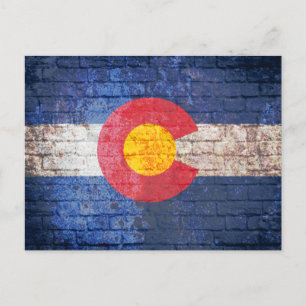 Colorado vlag grunge bakstenen muur briefkaart
