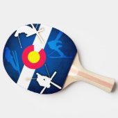 Colorado vlag grunge skier ping pong paddle tafeltennisbatje (Zijkant)