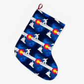 Colorado vlag grunge snowboarder grote kerstsok (Voorkant (Hangend))