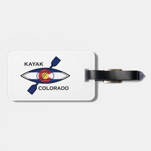 Colorado-vlag kajak bagagelabel (Achterkant horizontaal)