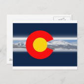 Colorado Vlag met bergen Briefkaart (Voorkant / Achterkant)