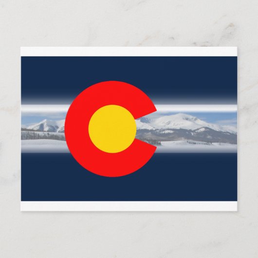 Colorado Vlag met bergen Briefkaart (Voorkant)