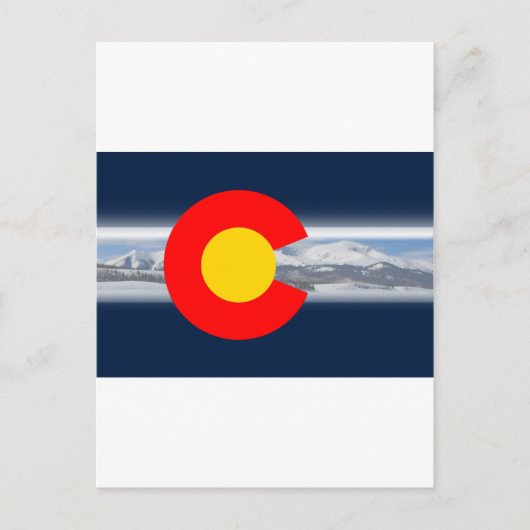 Colorado Vlag met bergen Briefkaart (Voorkant)