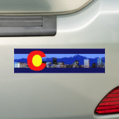 Colorado Vlag met Bergen Bumpersticker (Op auto)