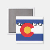 Colorado Vlag met bergen Magneet (Voorkant / Achterkant)