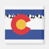 Colorado Vlag met bergen Magneet (Voorkant)