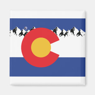 Colorado Vlag met bergen Magneet