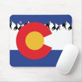 Colorado Vlag met bergen Muismat (Met muis)