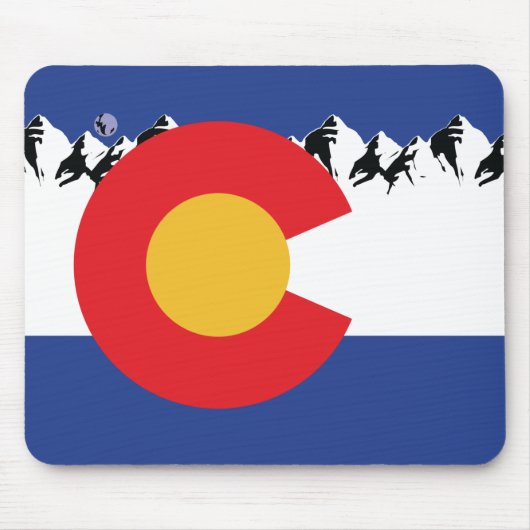 Colorado Vlag met bergen Muismat (Voorkant)