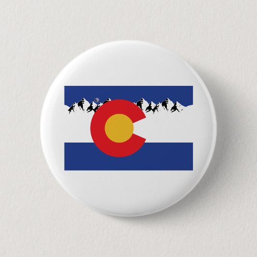 Colorado Vlag met bergen Ronde Button 5,7 Cm (Voorkant)