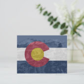 Colorado vlag met briefkaart Pikes Peak (Staand voorkant)