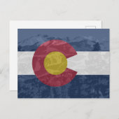 Colorado vlag met briefkaart Pikes Peak (Voorkant / Achterkant)