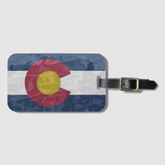 Colorado vlag met Pikes Peak Bagagelabel