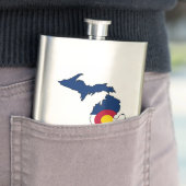 Colorado vlag Michigan omhulling Heupfles (Voorbeeld)