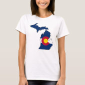 Colorado vlag Michigan omlijnde dames shirt (Voorkant)