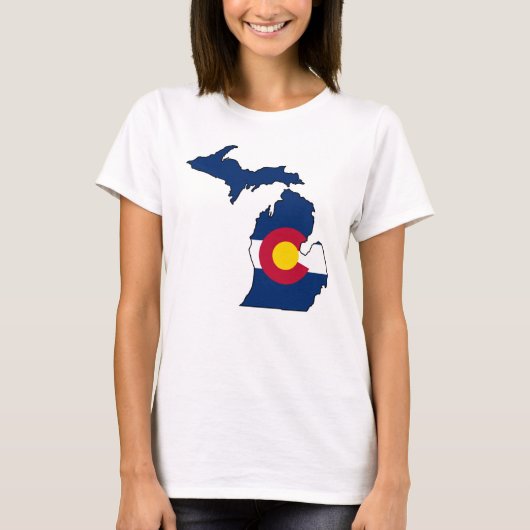 Colorado vlag Michigan omlijnde dames shirt (Voorkant)