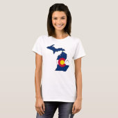 Colorado vlag Michigan omlijnde dames shirt (Voorkant volledig)