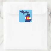Colorado vlag Michigan omtrek vierkante stickers (Tas)