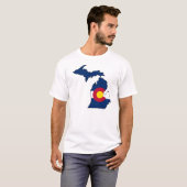 Colorado vlag Michigan schetst het shirt (Voorkant volledig)