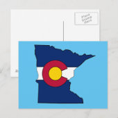Colorado vlag Minnesota omtrek briefkaart (Voorkant / Achterkant)
