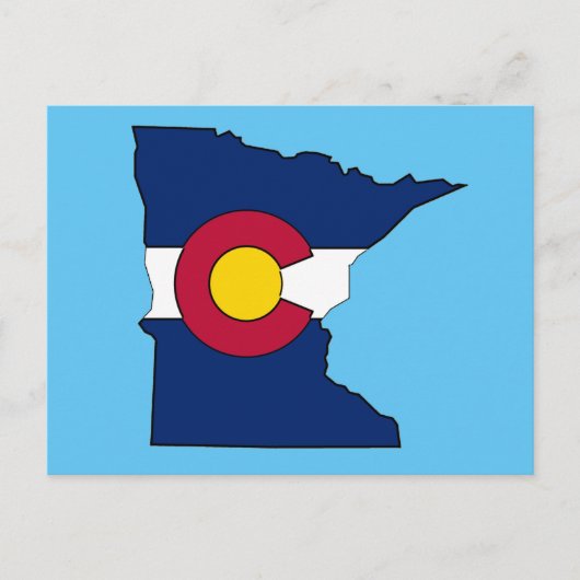 Colorado vlag Minnesota omtrek briefkaart (Voorkant)