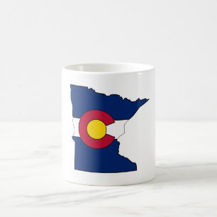 Colorado vlag Minnesota schetst de mok van koffie
