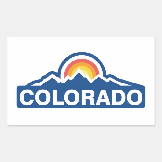 Colorado Vlag Mountain Rechthoekige Sticker (Voorkant)