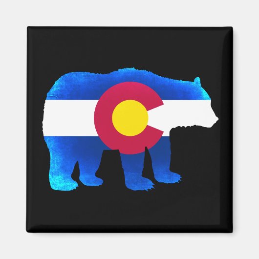 Colorado vlag neon beer vierkante magneet (Voorkant)