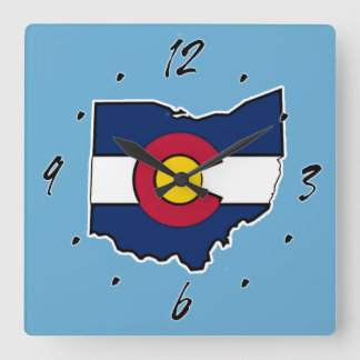 Colorado vlag Ohio omlijnde klok