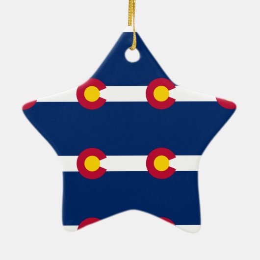 Colorado vlag patroon keramisch ornament (Achterkant)