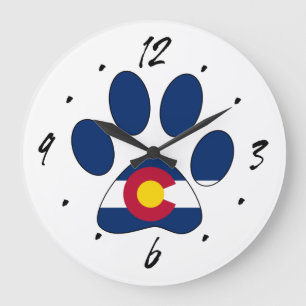 Colorado vlag poot print ronde wandklok