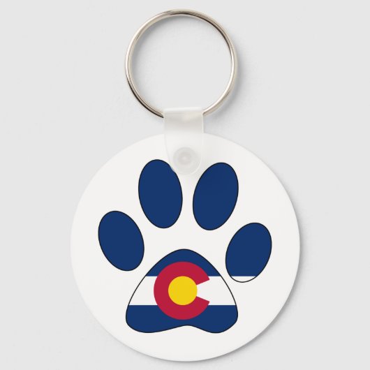 Colorado vlag pootafdruk ronde sleutelhanger (Voorkant)