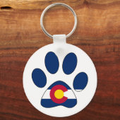 Colorado vlag pootafdruk ronde sleutelhanger (Voorkant)