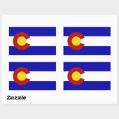Colorado vlag rechthoekige sticker (Vel)