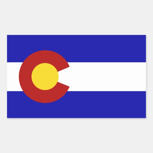 Colorado vlag rechthoekige sticker (Voorkant)