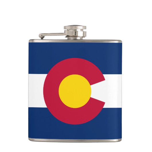 Colorado Vlag & reizen Colorado Verenigde Staten v Heupfles (Voorkant)