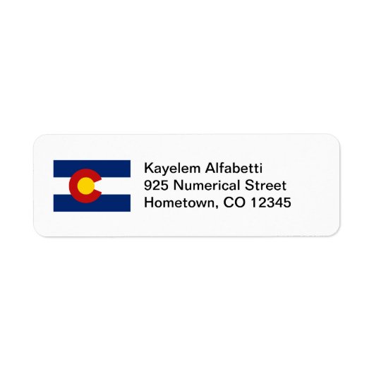 Colorado vlag retour adres label (Voorkant)