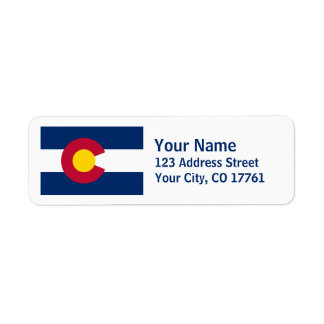 Colorado vlag retour adreslabels etiket