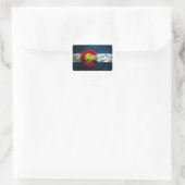 Colorado vlag Rock Mountains Ronde Sticker (Tas)