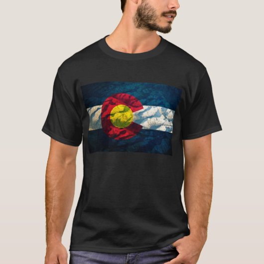 Colorado vlag Rock Mountains T-shirt (Voorkant)