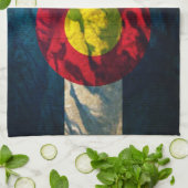 Colorado vlag Rock Mountains Theedoek (Gevouwen)