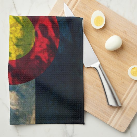 Colorado vlag Rock Mountains Theedoek (Quarter Fold)