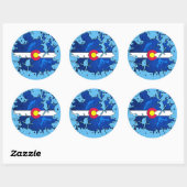 Colorado vlag ski spatten ronde stickers (Vel)