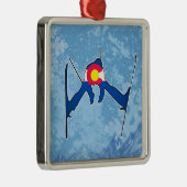 Colorado vlag skiër winterplein ornament (Rechts)