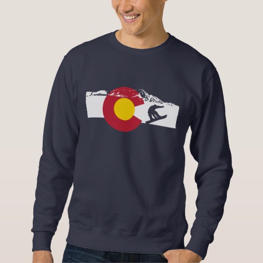 Colorado Vlag T-shirt - Snowboarder - Snowboard (Voorkant)