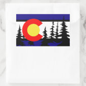 Colorado Vlag Tree Silhouette Rechthoekige Sticker (Tas)