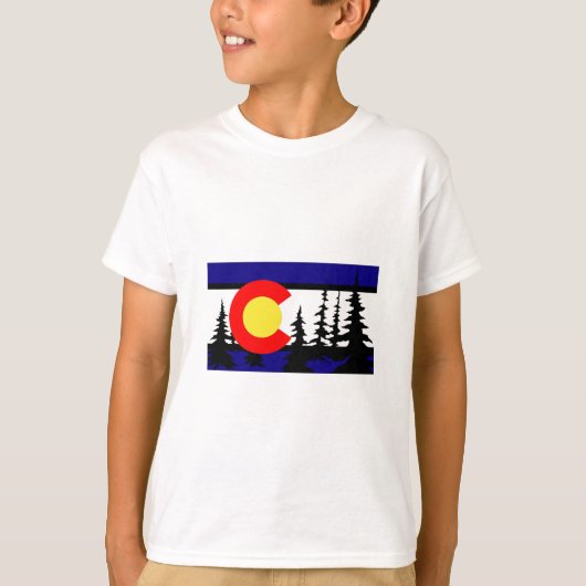 Colorado Vlag Tree Silhouette T-shirt (Voorkant)