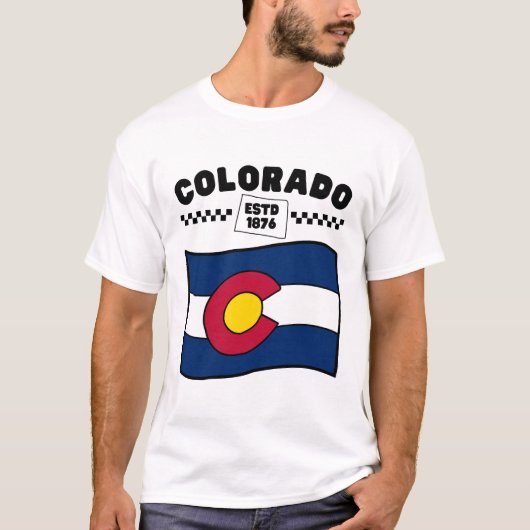 Colorado vlag USA T-shirt (Voorkant)